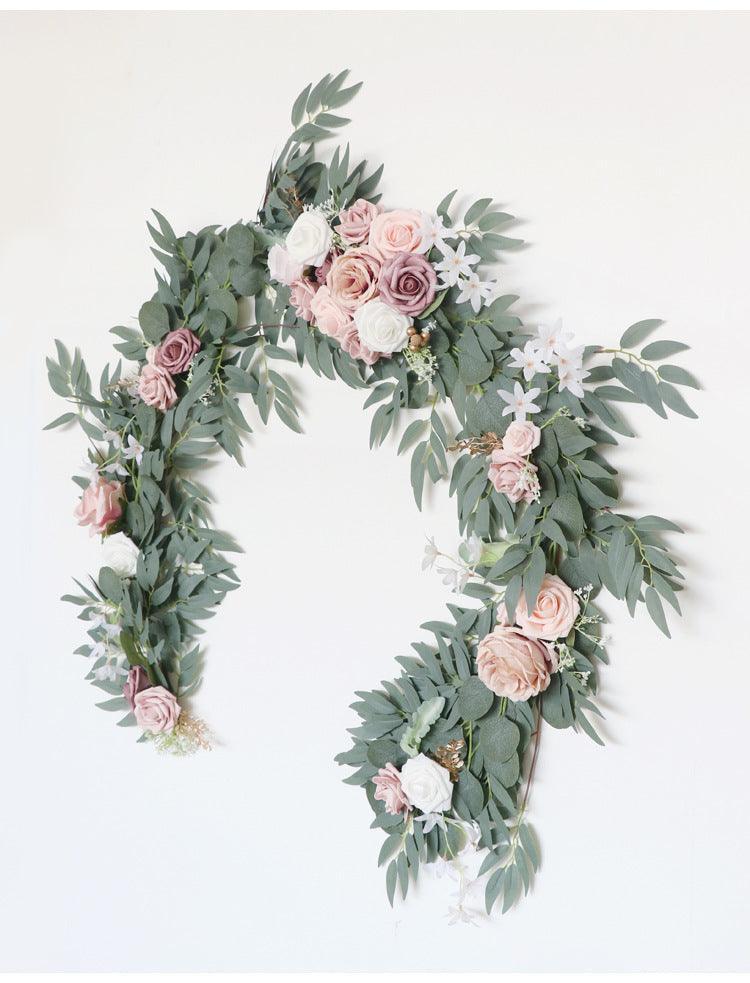 Table Flower Garland in Pink & Sage - Uflower