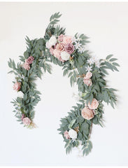 Table Flower Garland in Pink & Sage