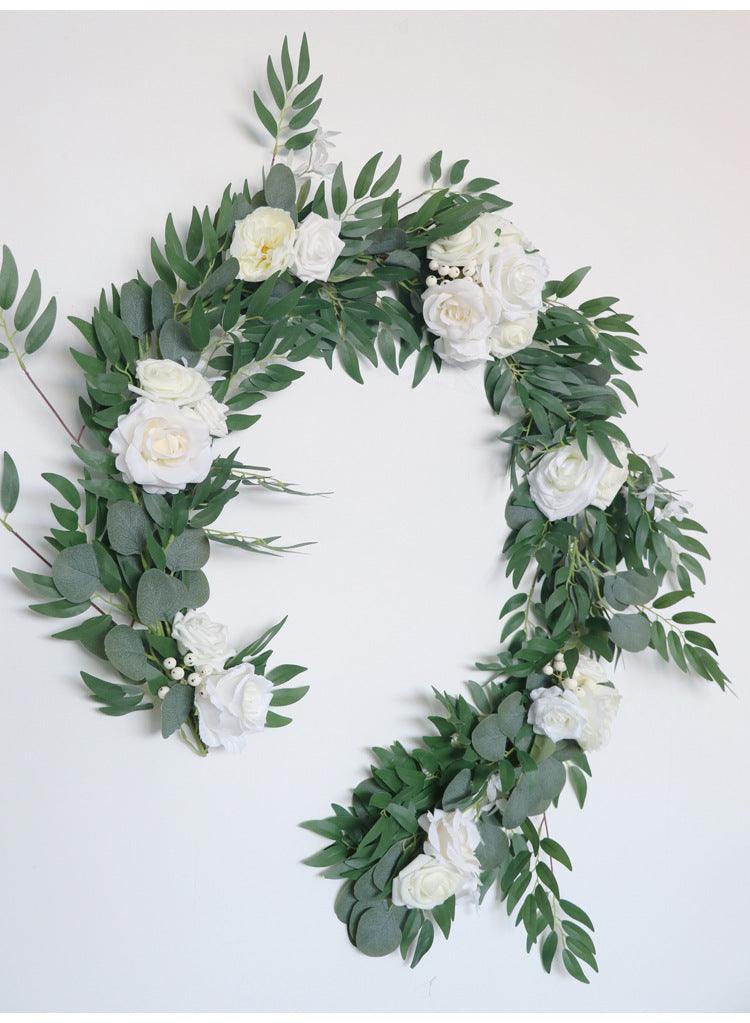 Table Flower Garland in white & Sage