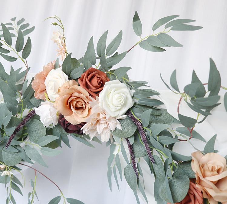 Table Flower Garland in Orange & Sage