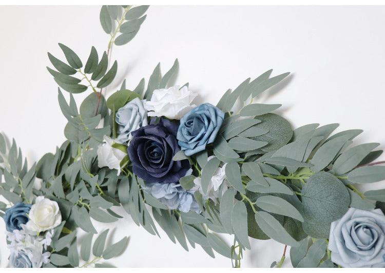 Table Flower Garland in Blue & Sage