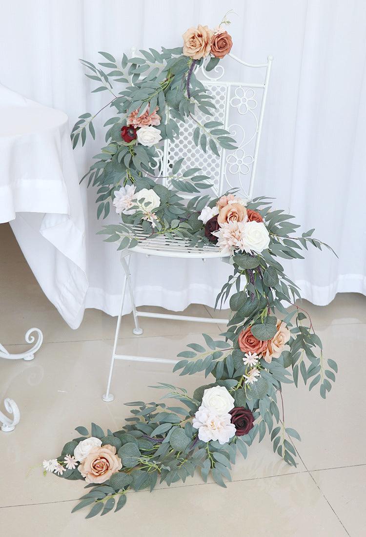 Table Flower Garland in Orange & Sage