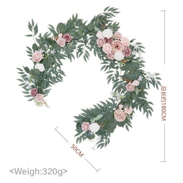 Table Flower Garland in Pink & Sage