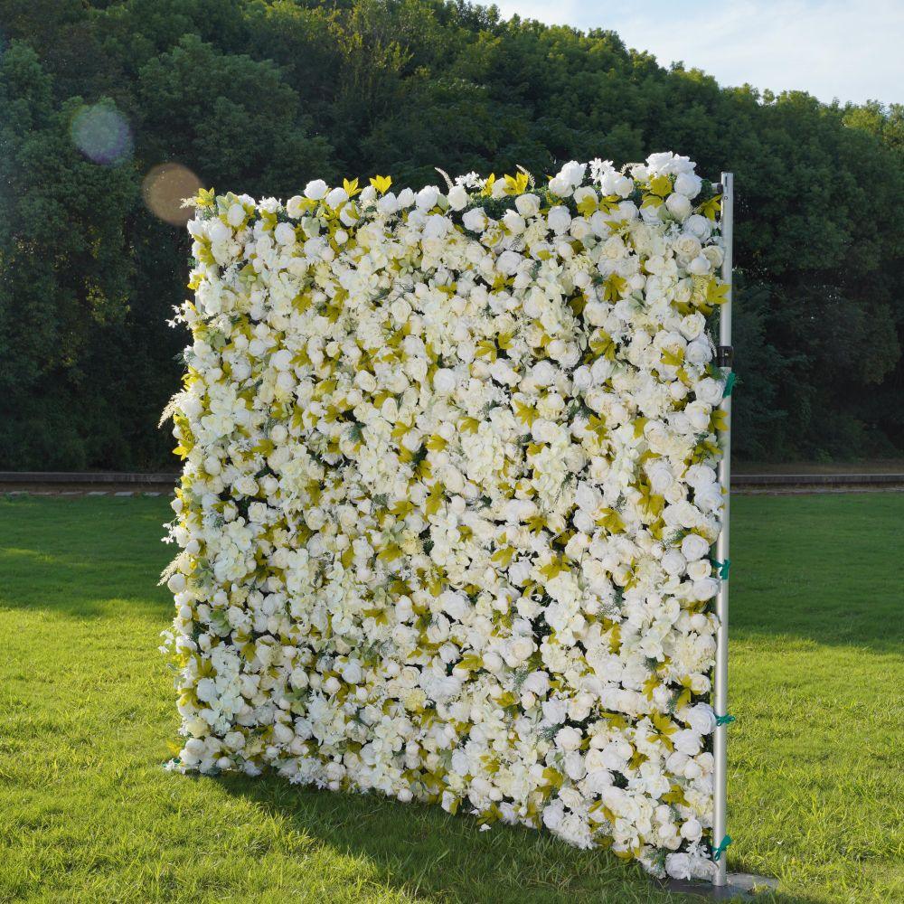 Flower Wall White Peony Fabric Rolling Up Curtain Floral Backdrop Wedding Party Proposal Decor