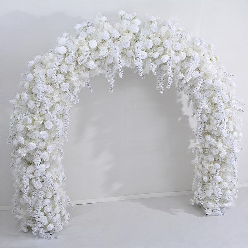 Flowers Arch Set Blossom White Roses Wedding Event Decoration Proposal Decor