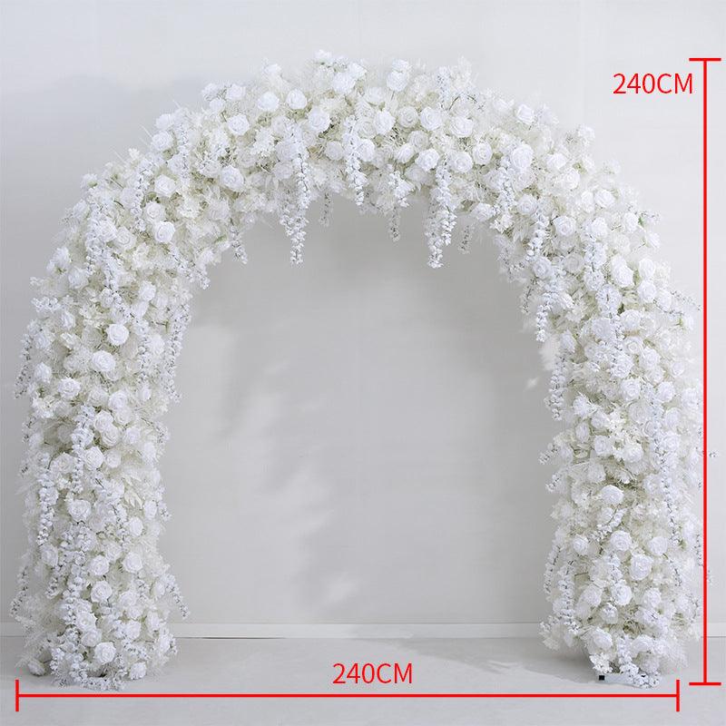 Flowers Arch Set Blossom White Roses Wedding Event Decoration Proposal Decor