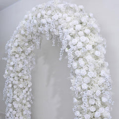 Flowers Arch Set Blossom White Roses Wedding Event Decoration Proposal Decor