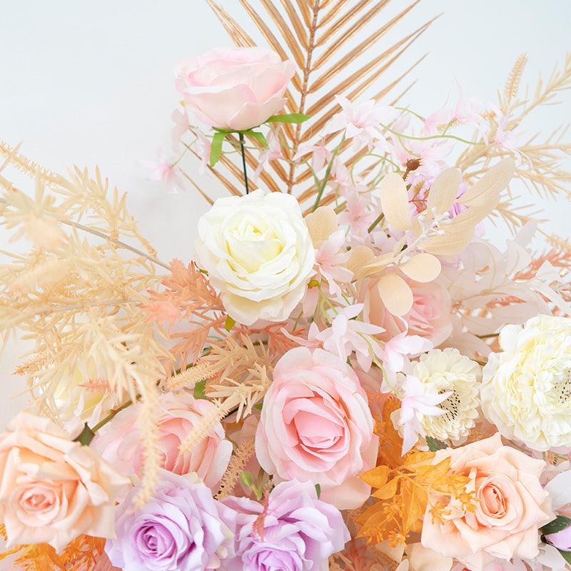 Fall Golden Pink Wall Hanging Flower Arrangement