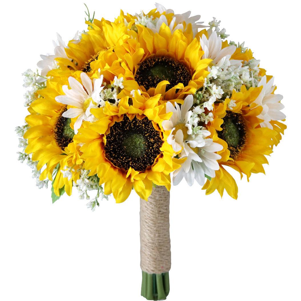 Round Bridal Bouquet in Sunflower