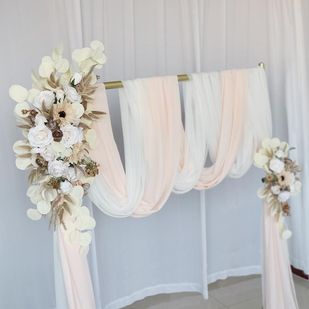 Wedding Arch Flowers Decor with Milk Tea