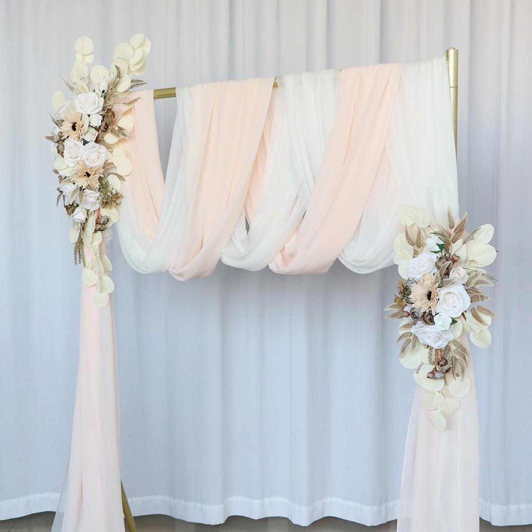 Wedding Arch Flowers Decor with Milk Tea