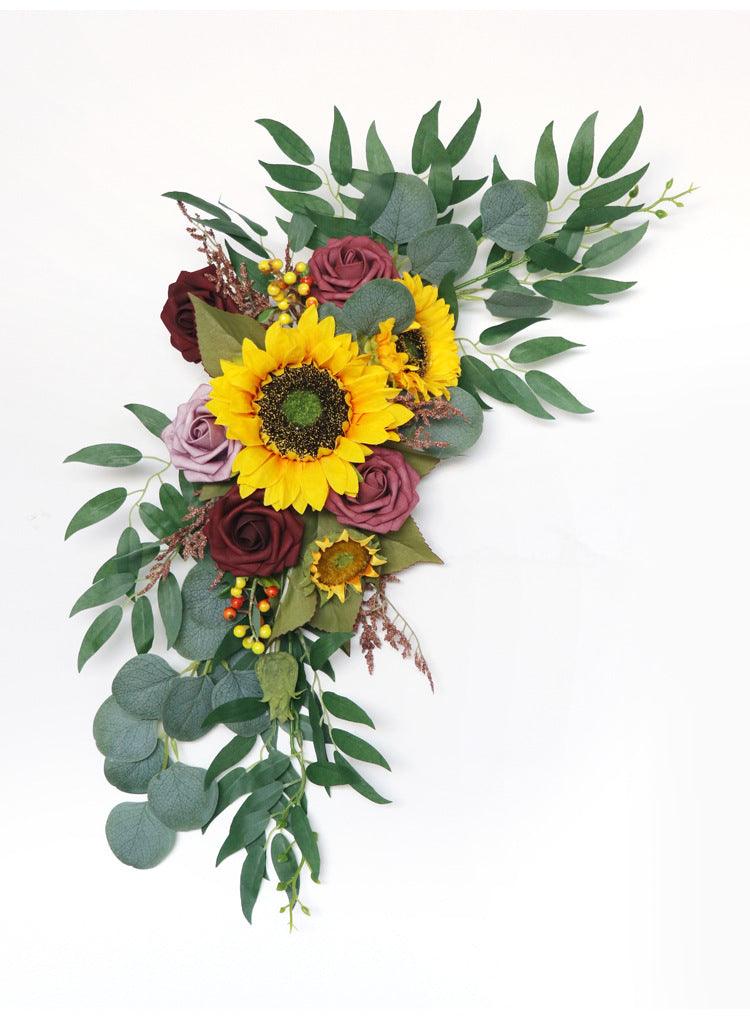 Wedding Arch Flowers Decor with Retro Sunflower