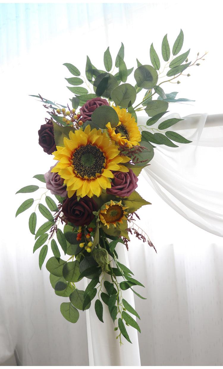 Wedding Arch Flowers Decor with Retro Sunflower