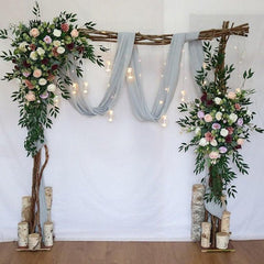 Marsala & Blush Eucalyptus Wedding Archway Flower Proposal Decor