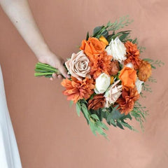 Fall Burnt Orange Bridal Bouquets