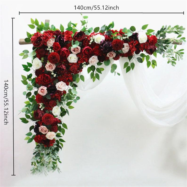 Wedding Backdrop Decor Party Cornor Flower Row - Burgundy