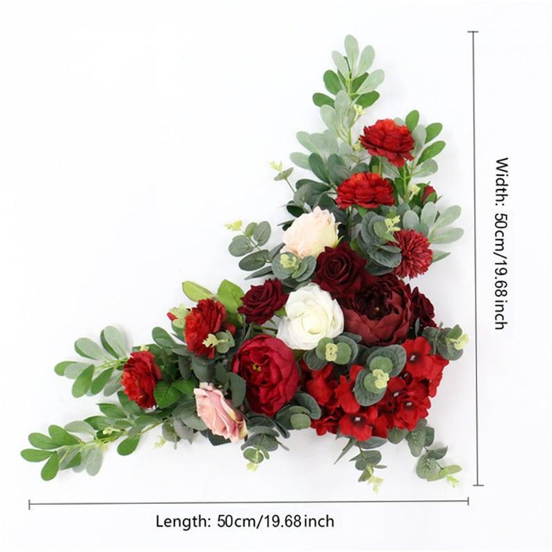 Wedding Backdrop Decor Party Cornor Flower Row - Burgundy