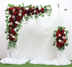 Wedding Backdrop Decor Party Cornor Flower Row - Burgundy