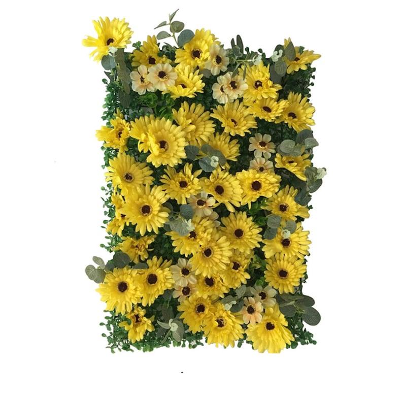 Flower Wall Yellow Daisy Fabric Rolling Up Curtain Floral Backdrop Wedding Party Proposal Decor