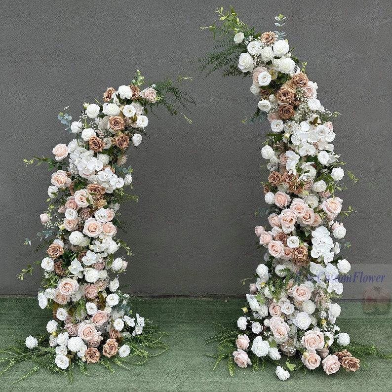 Wedding Horn Archway Flowers White & Brown